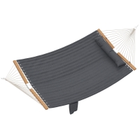 Outsunny Hamaca colgante 325 cm con almohada extra-larga, tejido acolchado, bolsillo para revistas, interior y exterior, gris