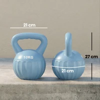 SPORTNOW Kettlebell pesa rusa 6 kg, rellena de arena, para principiantes, entrenamiento de fuerza en casa, 21 x 21 x 27 cm, azul(m-3)