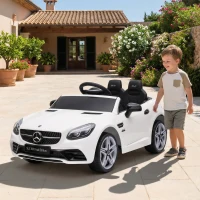 AIYAPLAY Voiture électrique enfants licence Mercedes SLC 300 12V V. Max. 5 Km/h effets sonores lumineux télécommande blanc(m-2)