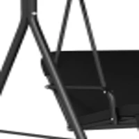 Outsunny Three-Seater Garden Swing Chair, with Adjustable Canopy - Black(m-11)