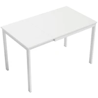 HOMCOM Mesa de comedor extensible 80-120 cm para 4 a 6 personas, mesa de cocina con extensión deslizante, blanco(m-1)