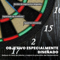 SPORTNOW Diana Electrónica con 6 Dardos de Punta Blanda y 24 Puntas de Repuesto 2 Pantallas LED 25 Juegos y 202 Variaciones(m-6)