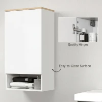 HOMCOM Szafka wisząca z drzwiami, regulowane półki, otwarta półka(m-6)