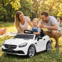 AIYAPLAY Voiture électrique enfants licence Mercedes SLC 300 12V V. Max. 5 Km/h effets sonores lumineux télécommande blanc(m-10)
