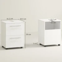 HOMCOM Mueble Bajo Lavabo Mueble de Baño Moderno 41.5x35.5x59 cm Blanco(m-3)