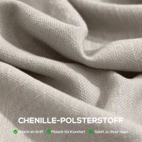 HOMCOM Moderner Sessel, Akzentstuhl mit breitem Sitz und dicker Polsterung, Chenille-Polsterstuhl fürs Wohnzimmer, Beige(m-5)