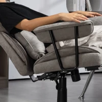 HOMCOM Executive Office Chair, Ergonomic Desk Chair with Foot Rest, Lumbar Support, Reclining Function and Wide Seat, Grey(m-13)