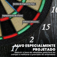 SPORTNOW SPAlvo Eletrónico com 6 Dardos de Ponta Macia e 24 Pontas de Substituição 2 Ecrãs LED Avisos de Voz até 8 Jogadores com 25 Jogos(m-6)