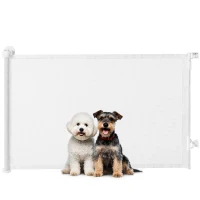 PawHut Valla para escaleras Verja para puertas extensible 0-140 cm con manejo con una mano para mascotas para escaleras puertas Blanco(m-6)