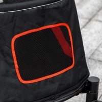 PawHut Foldable Pet Stroller, with Universal Wheels, Shock Absorber, for Medium and Large Dogs - Red(m-11)