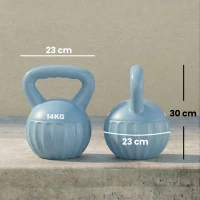 SPORTNOW Kettlebell 14 kg, pesa rusa con asa antideslizante, musculación, entrenamiento, para gimnasio, azul(m-3)