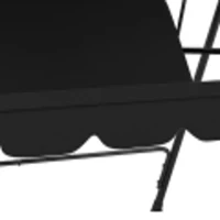 Outsunny Three-Seater Garden Swing Chair, with Adjustable Canopy - Black(m-10)