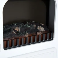 HOMCOM Lareira elétrica com aquecimento, lareira elétrica com efeito de chama LED, 950/1850 W lareira decorativa, fogo elétrico com proteção contra superaquecimento, Branco(m-4)
