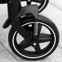 PawHut Foldable Pet Stroller, with Universal Wheels, Shock Absorber, for Medium and Large Dogs - Black(m-15)