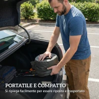 Outsunny Set 4 Zavorre per Gazebo con Maniglie e Cinghie a Strappo, Ø20x32.5cm, Nero(m-7)