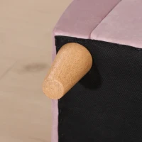 HOMCOM Fotoliu pentru Copii din Material cu Efect de Catifea Roz cu Spătar în Formă de Coroană, 50,2x41,9x57,8 cm(m-9)