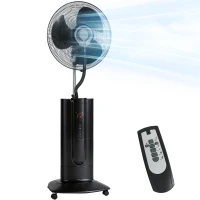 HOMCOM Ventilateur brumisateur 100 W à ionisation négative, ventilateur sur pied 130 cm, 3 vitesses, 3 modes, minuterie, noir(m-7)