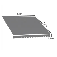 Outsunny Tejido de repuesto para toldo – cubierta solar UPF 50+ para marco de 3,5 x 2,5 m, Gris oscuro(m-3)