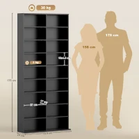 HOMCOM 640 CD Storage Tower - Black(m-3)