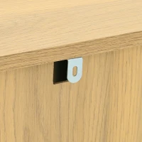 Buffet avec portes en rotin, design arrondi, 140x40x80 cm, Couleur naturelle(m-8)