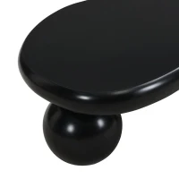 Tavolino da salotto a nuvola con illuminazione LED e gambe tonde, 95x62.5x32 cm, Nero(m-6)