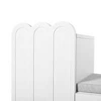 Scarpiera moderna a 3 ante con cassetto e seduta imbottita, 90x35x74.5 cm, Bianco(m-7)