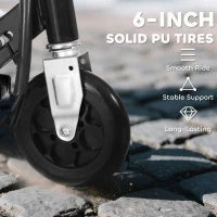 HOMCOM Powered Electric Scooter Ride-On, with Brakes, Adjustable Seat, Adjustable Handlebars, Black(m-6)