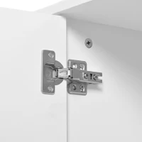 Buffet avec 4 portes, poignées et pieds en métal, grand espace de rangement, 140x40x80 cm, Blanc(m-8)