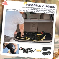 PawHut Carrito Doble para Perros Gatos Plegable con 2 Transportines Extraíbles con Cinturón y Cojines 66x50x98cm Gris Oscuro(m-5)