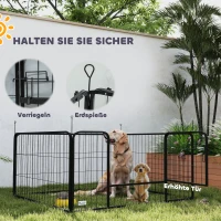 PawHut Wurfkiste für Welpen mit Unterlage, winddichtem Oxford-Gewebe, für mittelgroße große Hunde, 122x122x60 cm Schwarz(m-9)