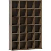HOMCOM Mueble de almacenamiento multimedia 456 CD/ 336 DVD - biblioteca de madera con estantes regulables, 89 x 130,5 cm, marrón(m-1)