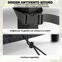 Outsunny Coperture per Mobili da Giardino 4 Pezzi, Impermeabili, Nero(m-6)