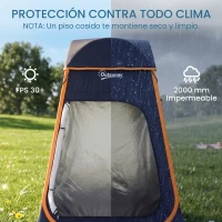 Outsunny Tienda de Campaña Instantánea Pop-Up Tienda de Ducha Camping Portátil con Bolsa de Transporte Impermeable Azul Oscuro(m-6)