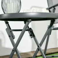 Outsunny Mesa baja plegable mesa auxiliar plegable sobre efecto mármol en vidrio templado estructura metálica redonda Ø45 x 50 cm blanco(m-5)