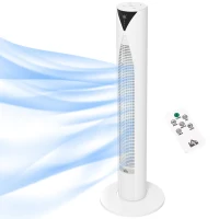 HOMCOM 70° oscillerende torenventilator met afstandsbediening 4 modi 3 snelheden timer 31,5 x 31,5 x 96 cm Wit(m-10)