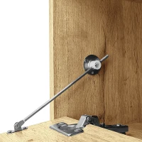 Meuble TV en couleurs contrastées, 200x45x45 cm, Couleur naturelle+Gris(m-8)