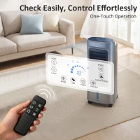 HOMCOM Resfriador de ar móvel 4 em 1 umidificador purificador ventilador, oscilação 90°, 4 velocidades, 3 modos, cinza(m-5)