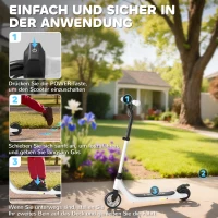 HOMCOM E-Scooter, Elektro-Tretroller, 6 km Reichweite, ab 6 Jahren, Stahlrahmen, schwarz+weiß, 76 x 53 x 95cm(m-4)