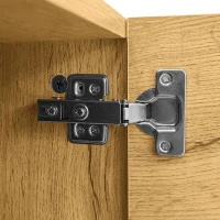 Meuble TV avec 3 portes et 2 compartiments, pieds métalliques en U, 170x36,5x42 cm, Couleur naturelle(m-6)