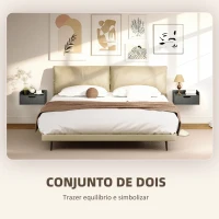 HOMCOM Conjunto de 2 Mesas de Cabeceira de Parede Flutuantes com 1 Gaveta para Quarto 40x30x19,5 cm Preto(m-4)