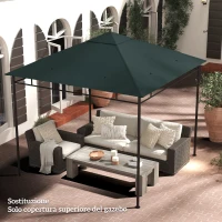 Outsunny Tetto di Ricambio per Gazebo 3x3 m in Poliestere Grigio con 8 Fori di Ventilazione(m-9)