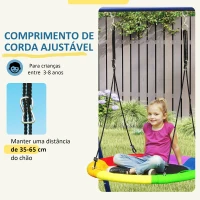 AIYAPLAY Conjunto de Baloiços 6 em 1 para Crianças com Ninho Escada Rede de Escalada Cesto 350x183x200 cm Multicolor(m-5)