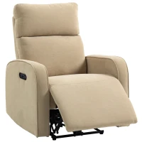 HOMCOM Sillón Reclinable Eléctrico en Chenilla con Reposapiés, Reposacabezas Regulable y Tomas, 80x93x103 cm, Beige(m-6)