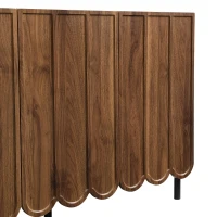 Credenza moderna con 9 ante ondulate, in MDF, 120x35x80 cm, Marrone(m-7)