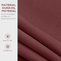 Outsunny Toldo Manual Retrátil 3,5x2,5 m com Ângulo Ajustável Manivela, Estrutura de Alumínio e Proteção UPF30+ Vinho Tinto(m-4)