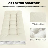 Outsunny Palletkussen Afneembaar Zitkussen met Bevestigingsriemen Palletkussen voor de meeste Ligstoelen 198x65x13cm Beige(m-5)