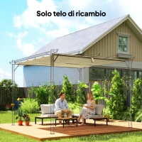 Outsunny Lona para Pérgola/Gazebo 3x3 m con Orificios de Drenaje en Poliéster Transpirable UV30+, 288x298 cm, Beige(m-2)