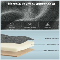 HOMCOM Fotoliu Pat de O Persoană Fotoliu Rabatabil 4-în-1, Gri(m-6)