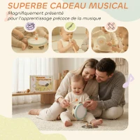 AIYAPLAY Instruments de Musique pour Enfants, Jouets Musicaux en Bois d'Inspiration avec Tambourin et Maracas pour Enfants 3+ Ans(m-7)