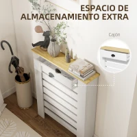 HOMCOM Cubre Radiadores de MDF con Cajón Cubierta para Radiador para Salón Dormitorio Pasillo 78x19x95,5 cm Blanco(m-6)